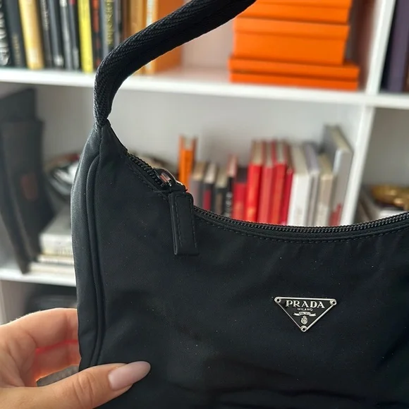 Vintage Prada Black Nylon Shoulder Bag - Picture 4 of 8